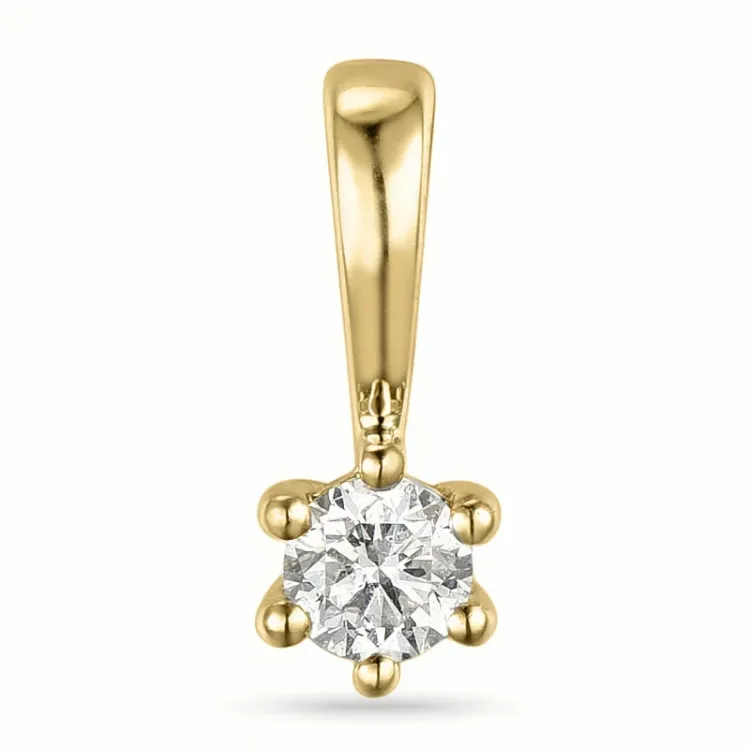 0,10 ct lab grown diamant solitaire hanger in 9 caraat goud 0,10 ct