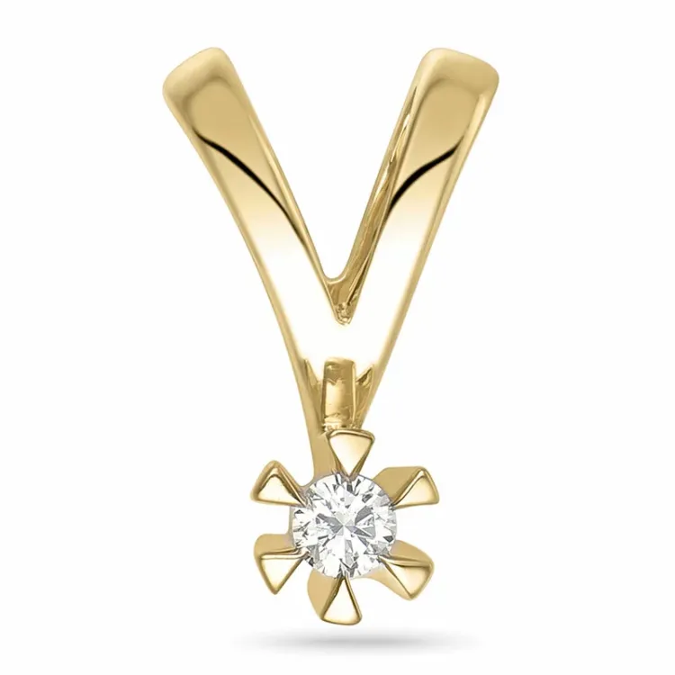 0,05 ct lab grown diamant hanger in 9 caraat goud 0,05 ct
