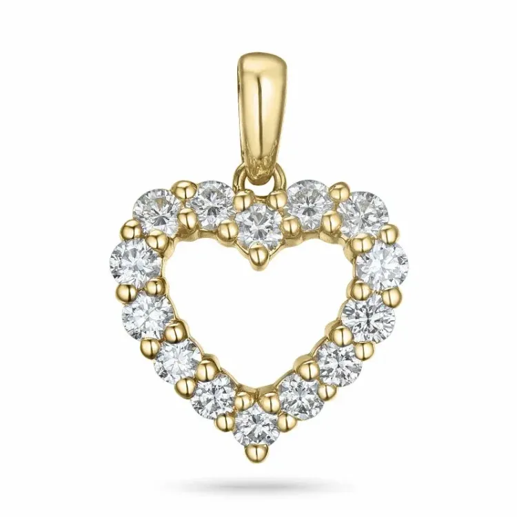 hart lab grown diamant hanger in 9 caraat goud 0,85 ct