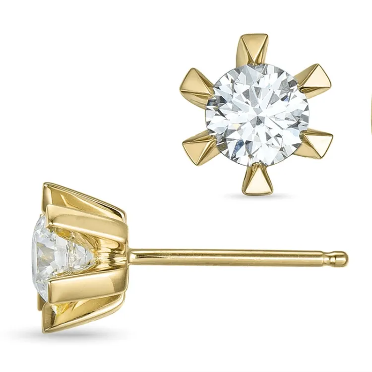 2 x 0,40 ct lab grown diamant oorbellen in 9 karaat goud met lab grown diamant 