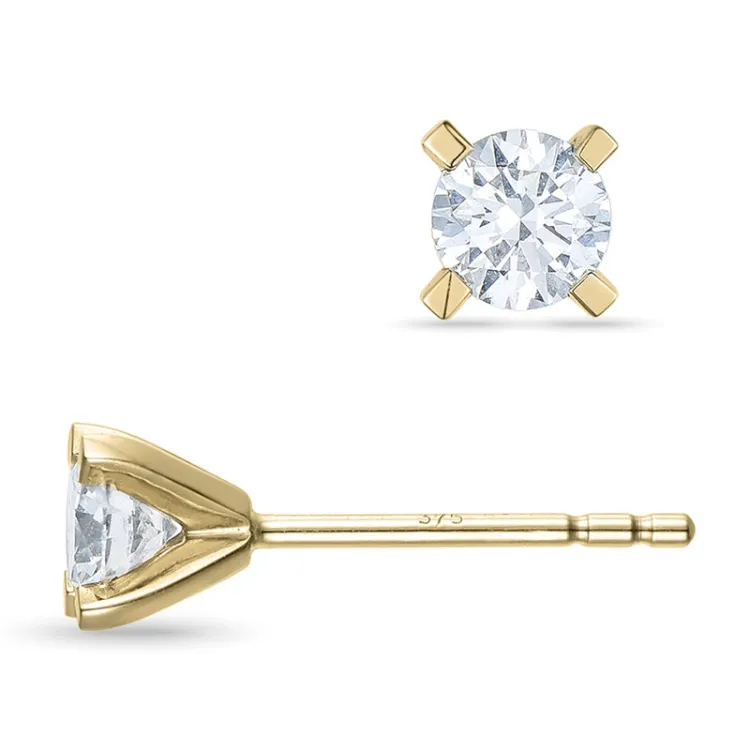 2 x 0,30 ct lab grown diamant oorbellen in 9 karaat goud met lab grown diamant 