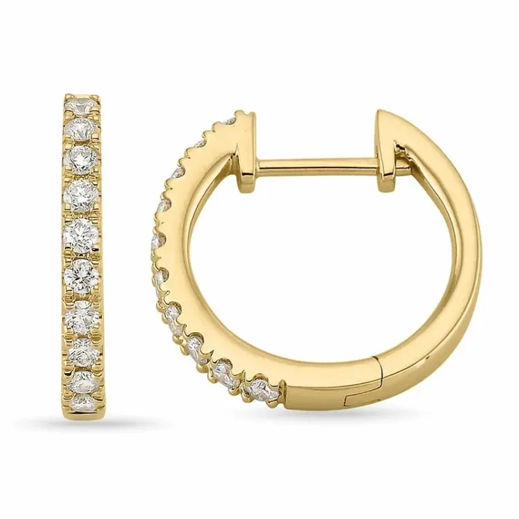 15 mm creool in 9 karaat goud met lab grown diamant 