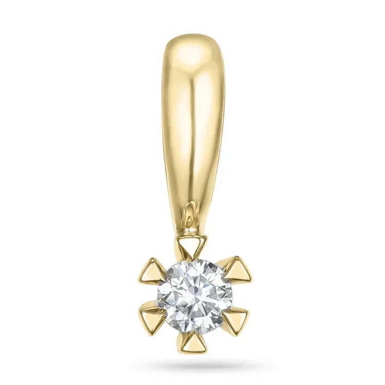0,05 ct lab grown diamant solitaire hanger in 9 caraat goud 0,05 ct