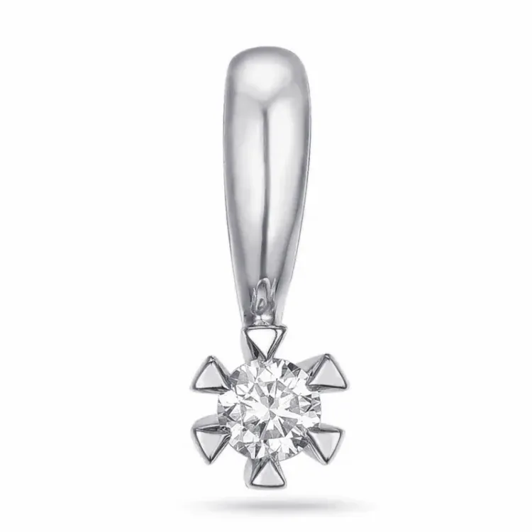0,05 ct lab grown diamant solitaire hanger in 9 caraat witgoud 0,05 ct