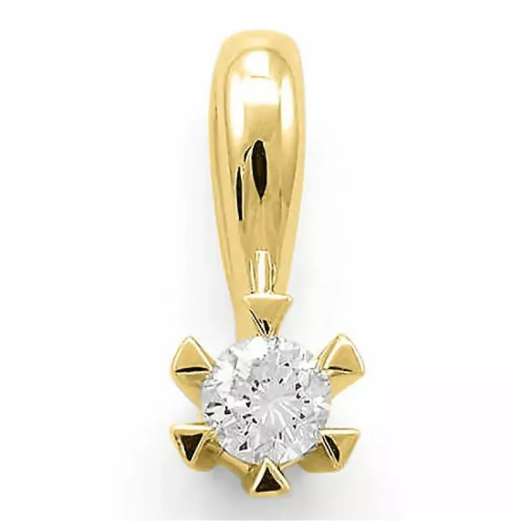0,10 ct lab grown diamant solitaire hanger in 9 caraat goud 0,10 ct