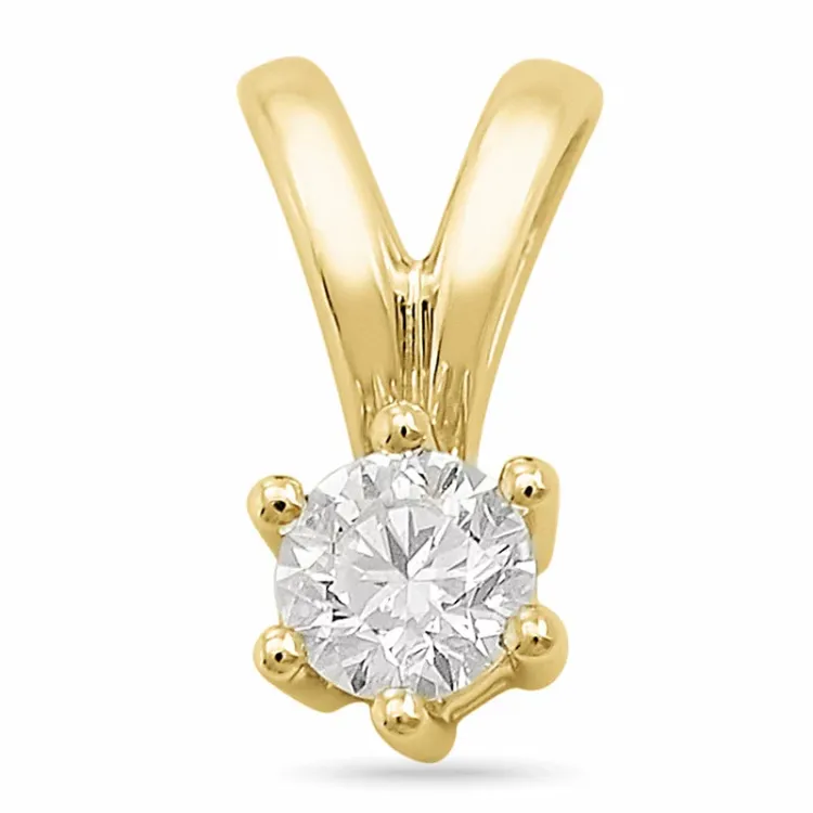 0,20 ct lab grown diamant solitaire hanger in 9 caraat goud 0,20 ct