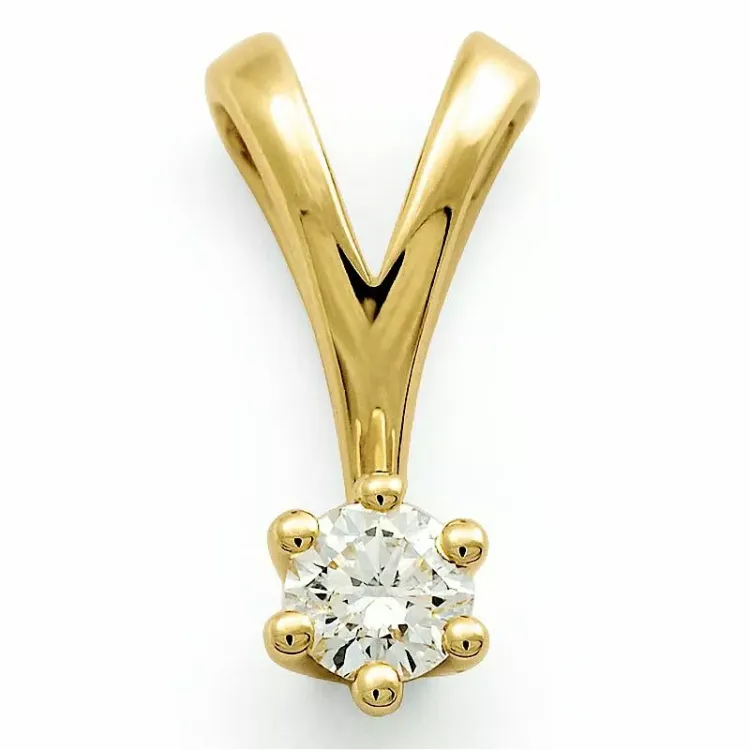 0,20 ct lab grown diamant solitaire hanger in 9 caraat goud 0,20 ct