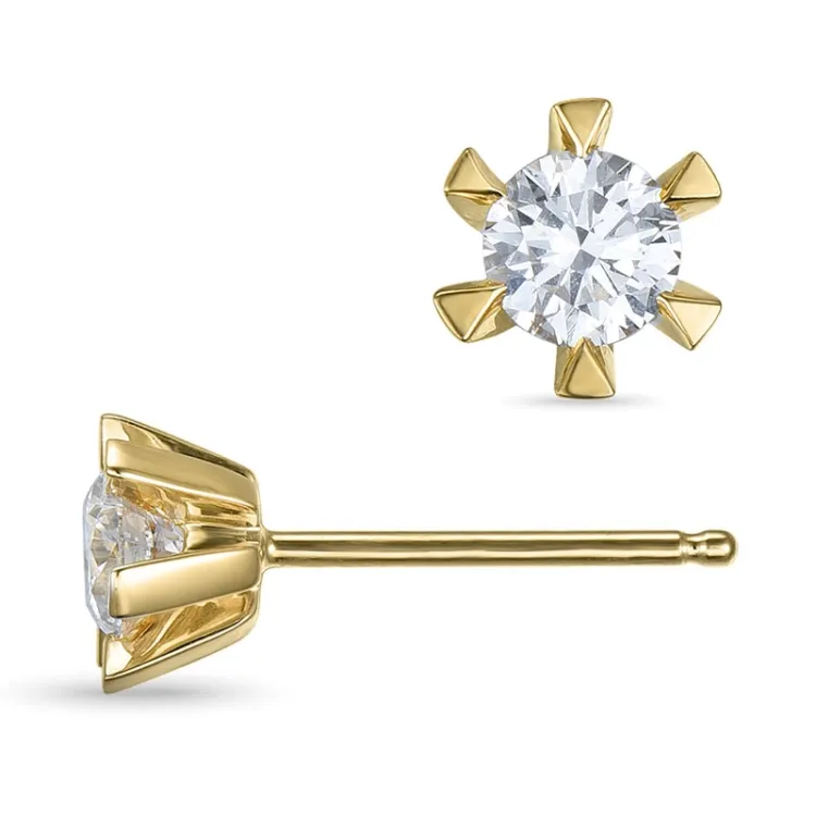 2 x 0,30 ct lab grown diamant oorsteker in 9 karaat goud met lab grown diamant 