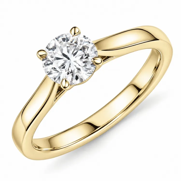 1,00 ct lab grown diamant solitaire ring in 9 karaat goud 1,0 ct