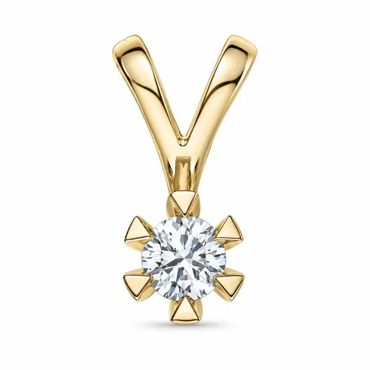 0,30 ct lab grown diamant hanger in 9 caraat goud 0,30 ct