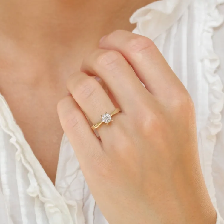 0,50 ct lab grown diamant ring in 14 karaat goud 0,50 ct