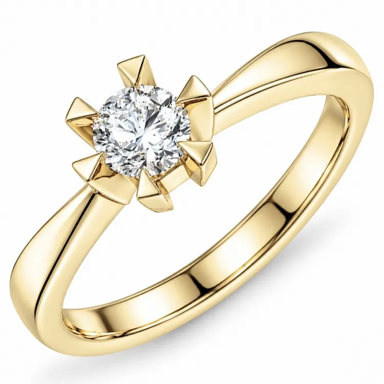 0,40 ct lab grown diamant ring in 14 karaat goud 0,40 ct