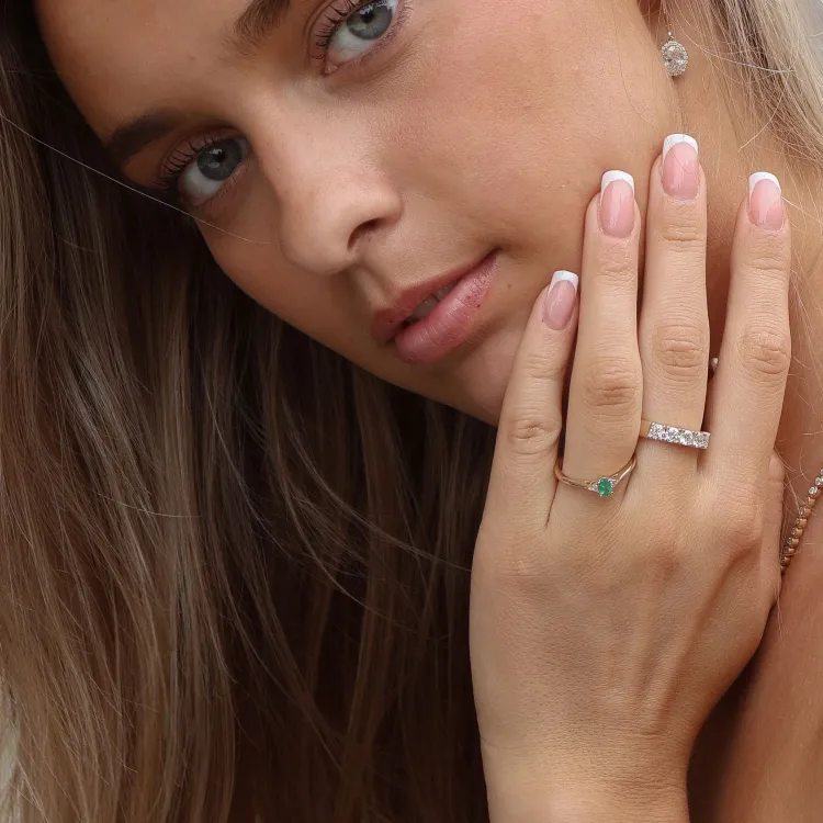 lab grown diamant mémoire ring in 14 karaat goud 5 x 0,20 ct
