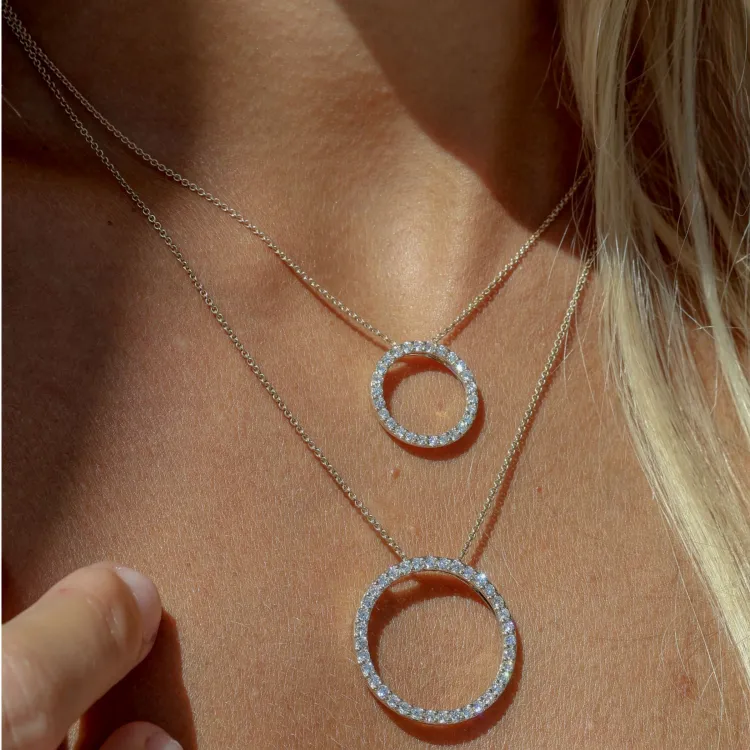 rond lab grown diamant hanger in 14 caraat goud 0,53 ct