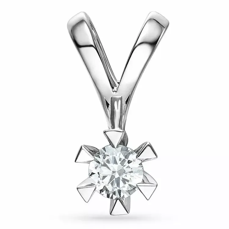 0,30 ct lab grown diamant hanger in 14 caraat witgoud 0,30 ct