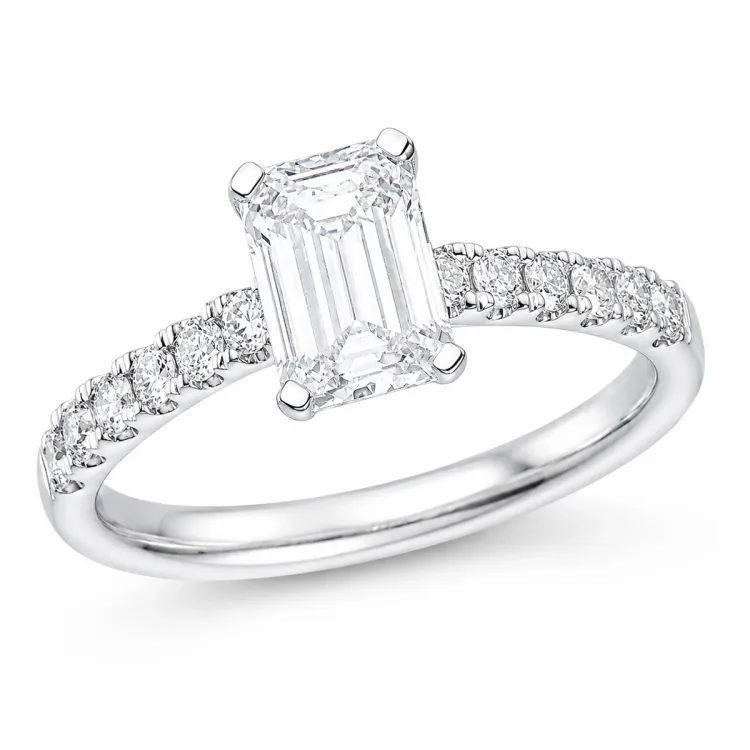 lab grown diamant ring in 14 karaat witgoud 1,0 ct 0,26 ct