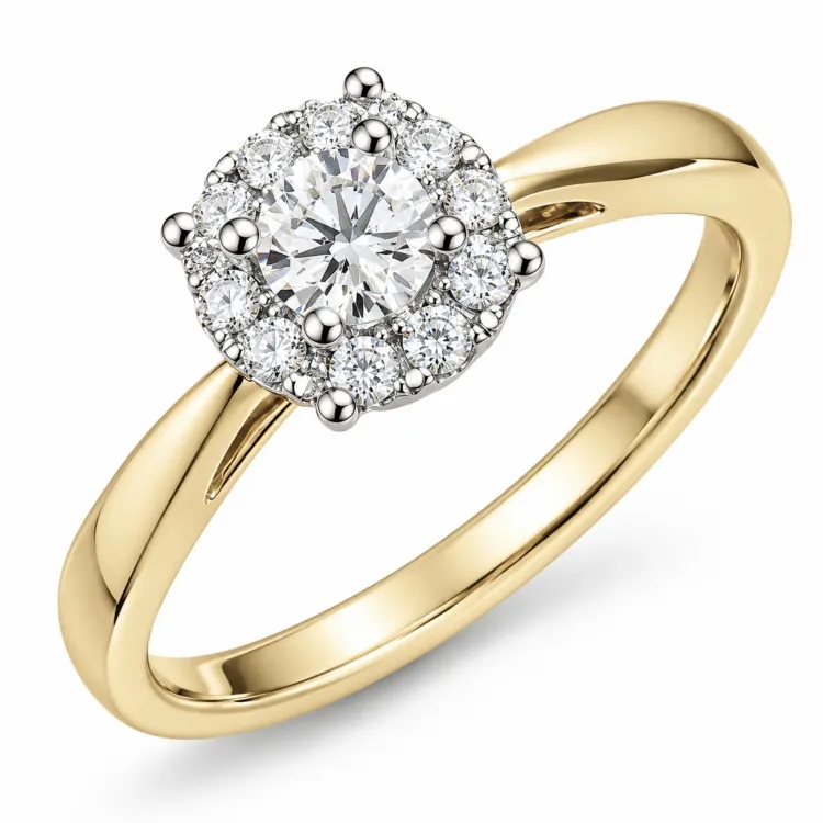 lab grown diamant ring in 14 karaat goud-en witgoud 0,30 ct 0,22 ct