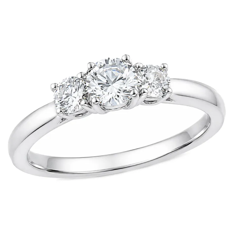 lab grown diamant ring in 14 karaat witgoud 0,30 ct 0,20 ct