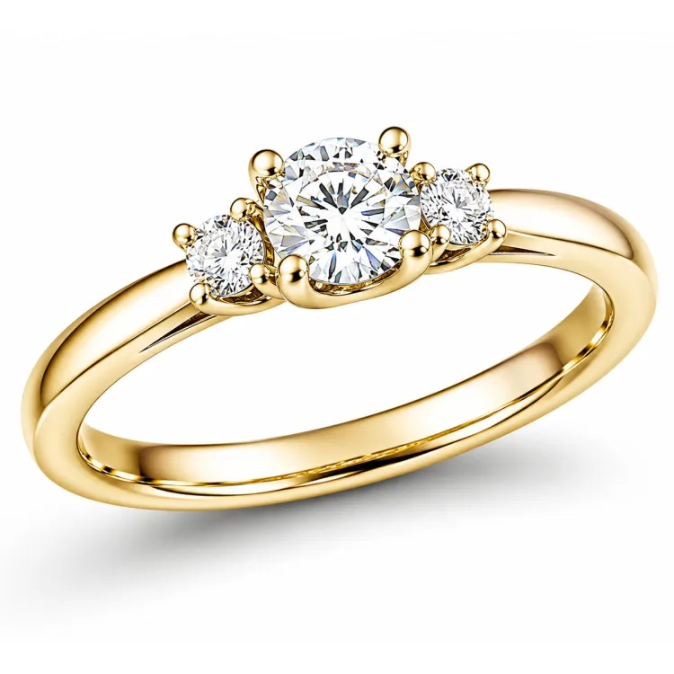 lab grown diamant ring in 14 karaat goud 0,30 ct 0,10 ct