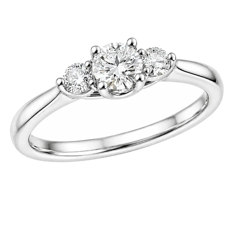 lab grown diamant ring in 14 karaat witgoud 0,25 ct 0,16 ct