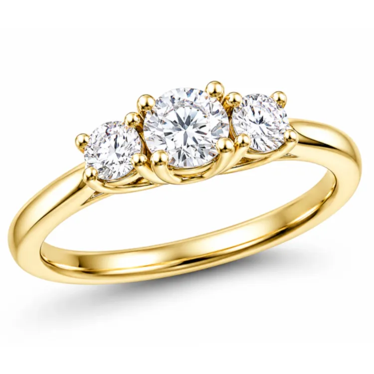 lab grown diamant ring in 14 karaat goud 0,25 ct 0,26 ct