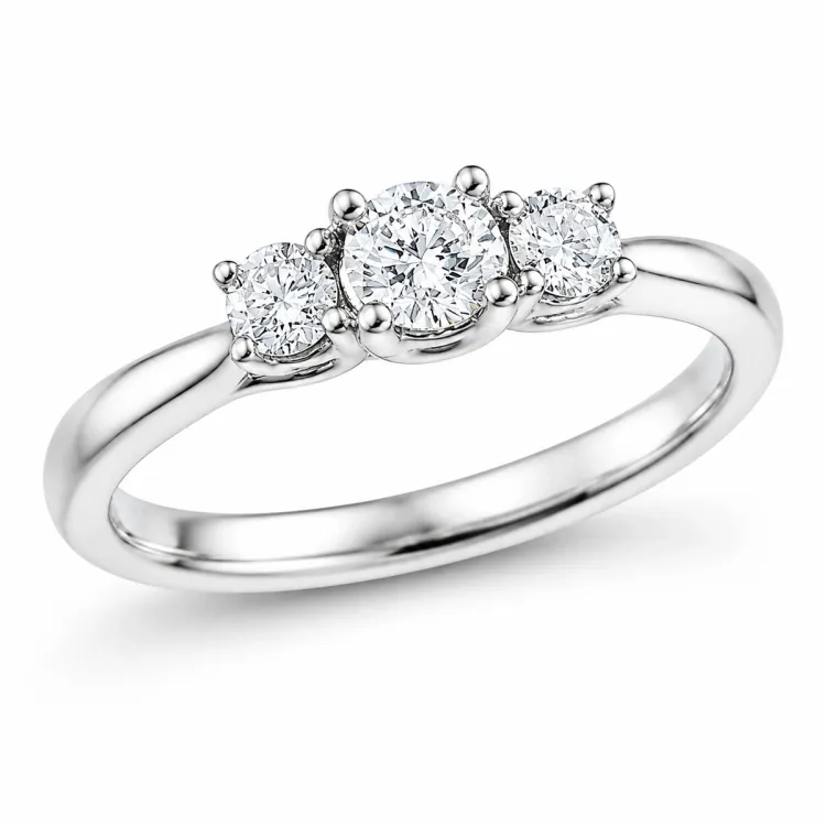 lab grown diamant ring in 14 karaat witgoud 0,25 ct 0,26 ct