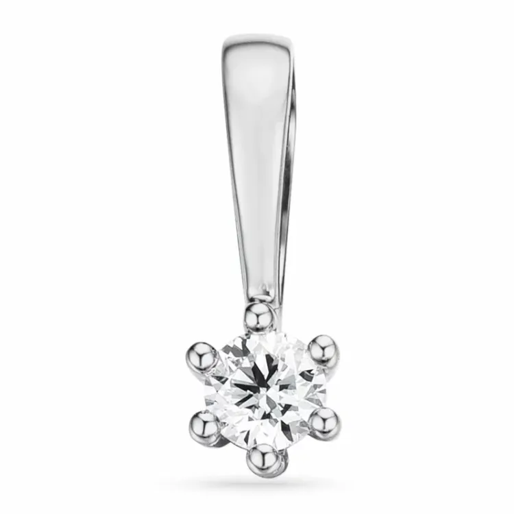 0,05 ct lab grown diamant hanger in 14 caraat witgoud 0,05 ct