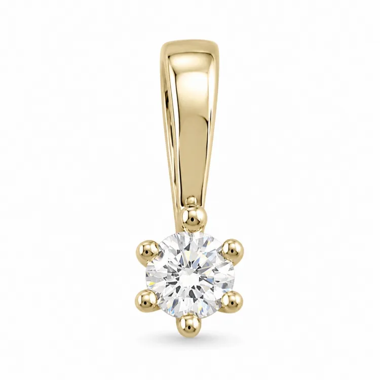 0,20 ct lab grown diamant hanger in 14 caraat goud 0,20 ct