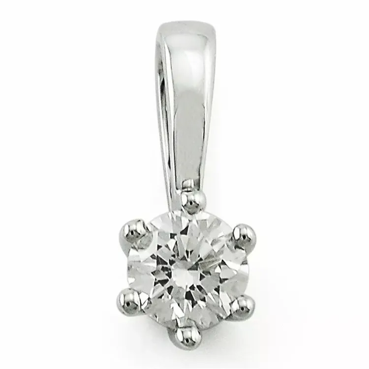 0,20 ct lab grown diamant hanger in 14 caraat witgoud 0,20 ct