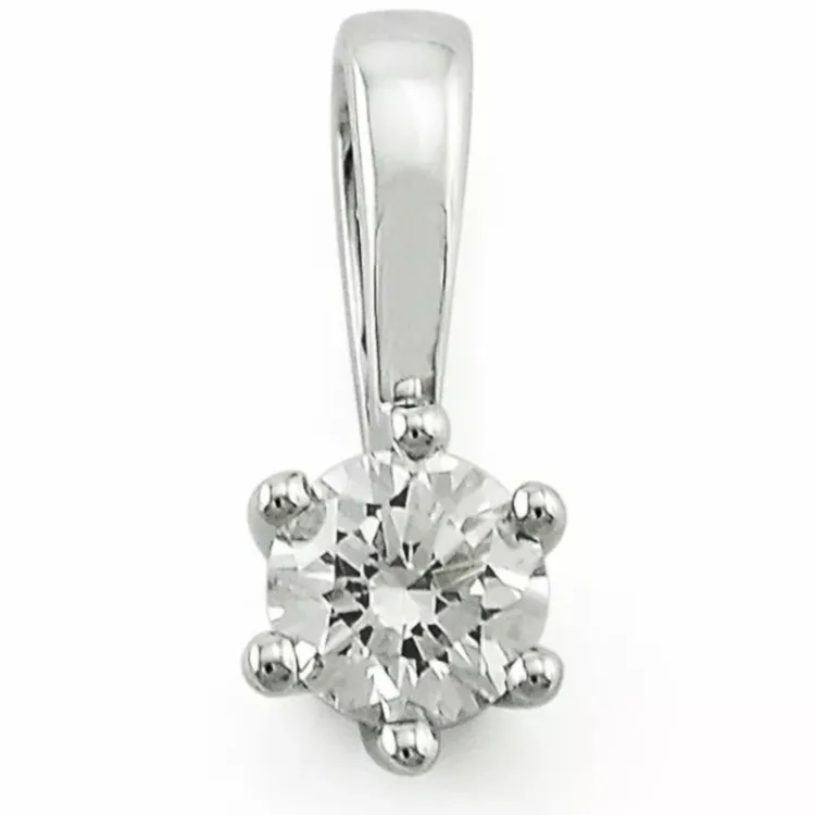 0,40 ct lab grown diamant hanger in 14 caraat witgoud 0,40 ct