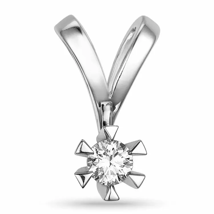 0,20 ct lab grown diamant hanger in 14 caraat witgoud