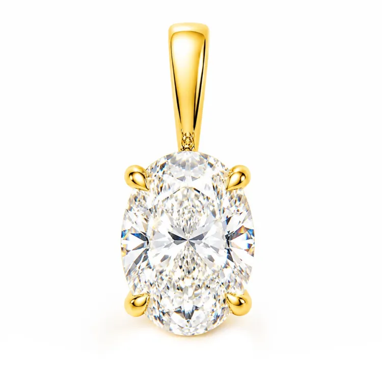 1,00 ct lab grown diamant solitaire hanger in 14 caraat goud 1,0 ct