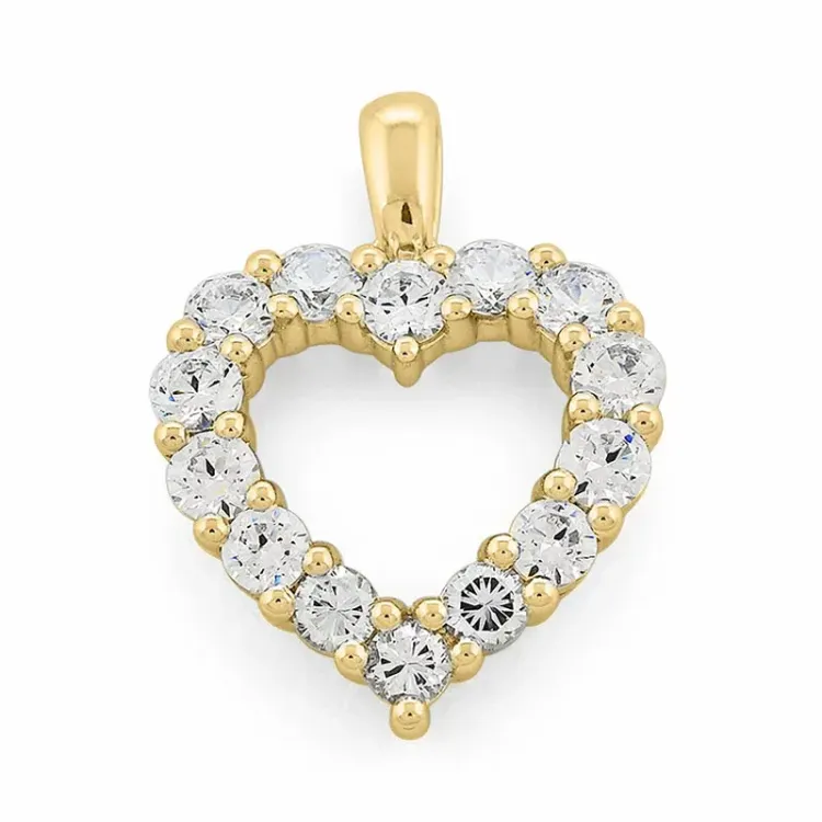 hart lab grown diamant hanger in 14 caraat goud 2,05 ct
