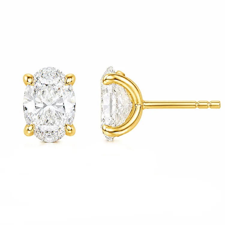 2 x 0,40 ct lab grown diamant solitaire oorbel in 14 karaat goud met lab grown diamant (CVD) 
