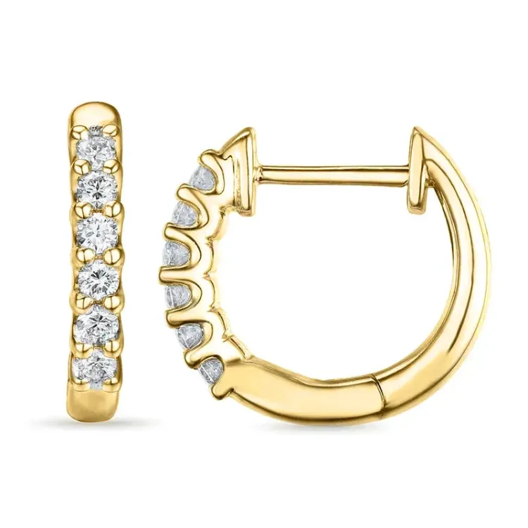 13 mm creool in 14 karaat goud met lab grown diamant 