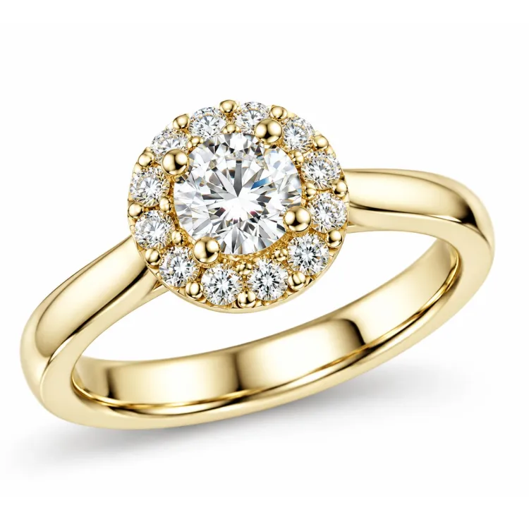 lab grown diamant ring in 14 karaat goud 0,50 ct 0,23 ct