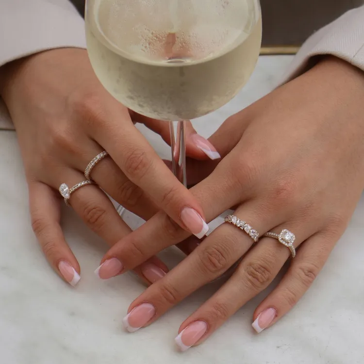 lab grown diamant ring in 14 karaat goud 0,94 ct 0,05 ct