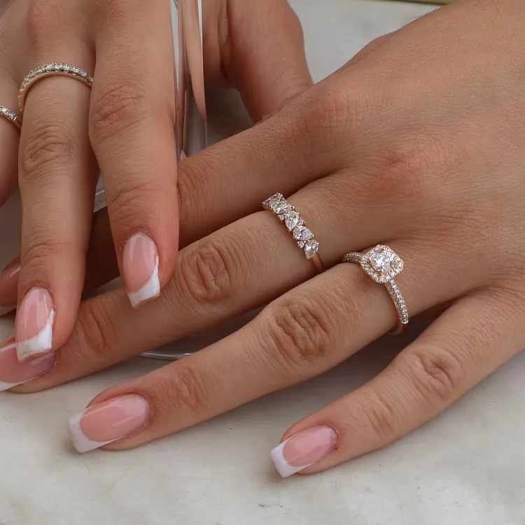 lab grown diamant ring in 14 karaat goud 0,94 ct 0,05 ct
