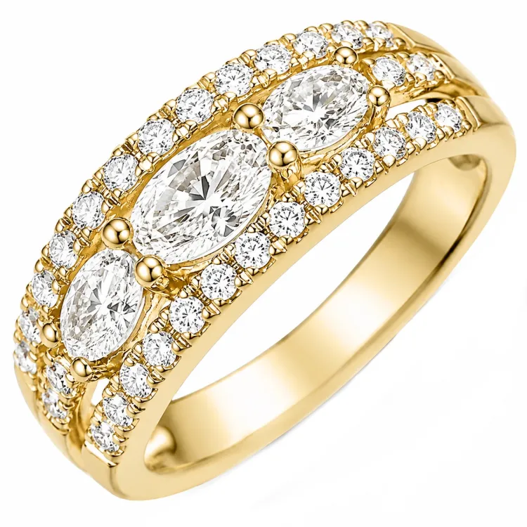 lab grown diamant ring in 14 karaat goud 0,86 ct 0,21 ct