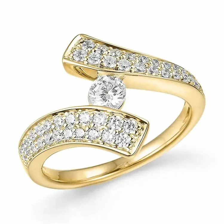 lab grown diamant ring in 14 karaat goud 0,26 ct 0,44 ct
