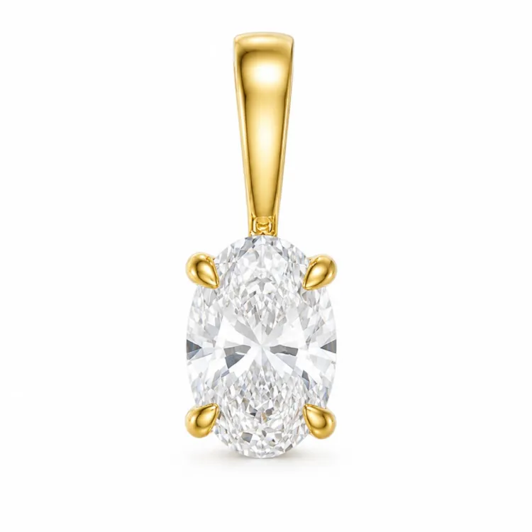 0,30 ct lab grown diamant solitaire hanger in 14 caraat goud 0,30 ct