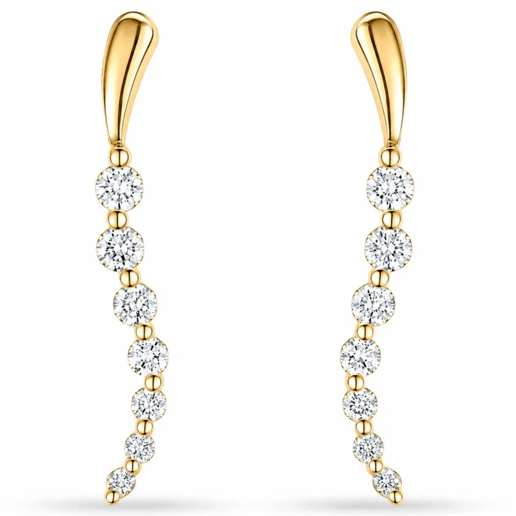 oorbellen in 14 karaat goud met lab grown diamant 