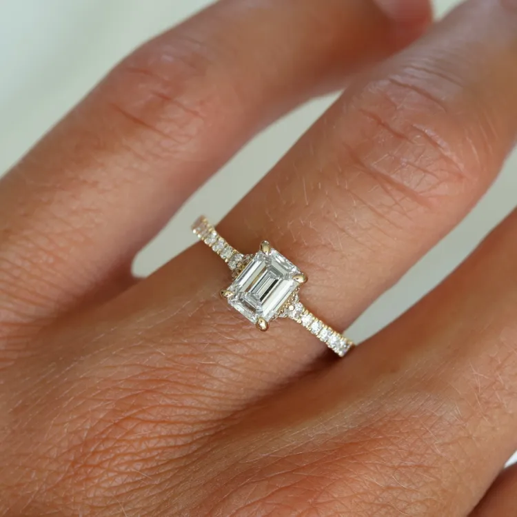 lab grown diamant ring in 14 karaat goud 1,0 ct 0,25 ct