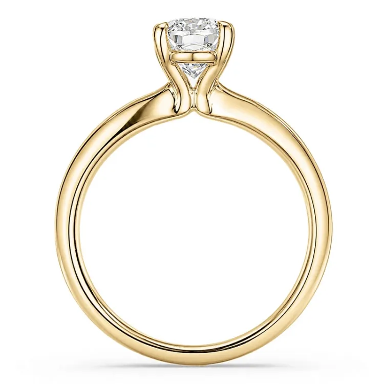ovale lab grown diamant solitaire ring in 14 karaat goud 1,0 ct