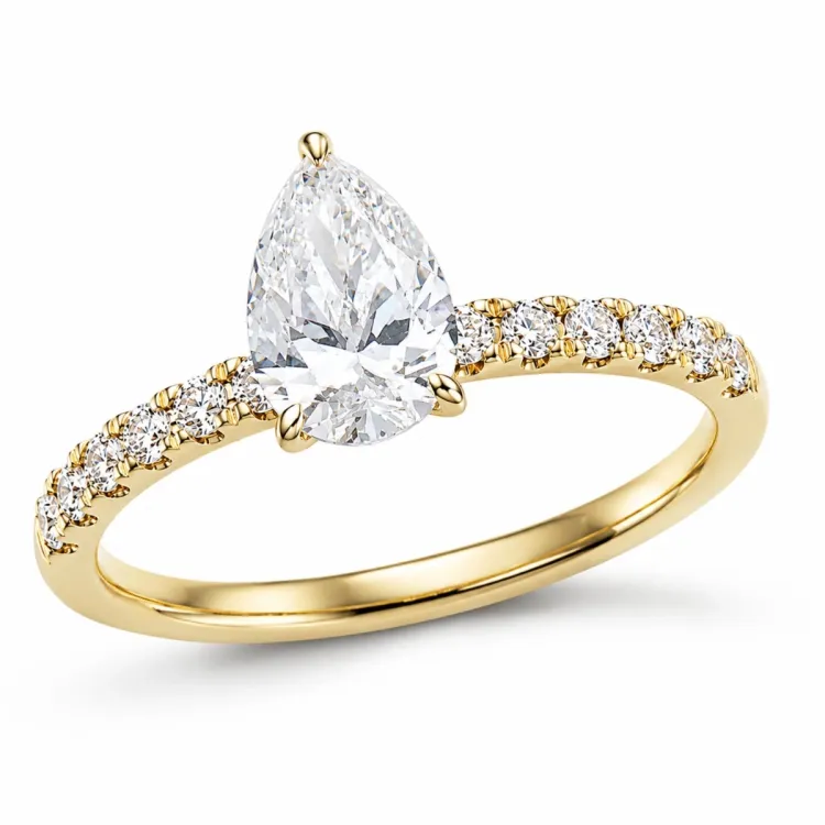 lab grown diamant goud ring in 14 karaat goud 1,0 ct 0,26 ct