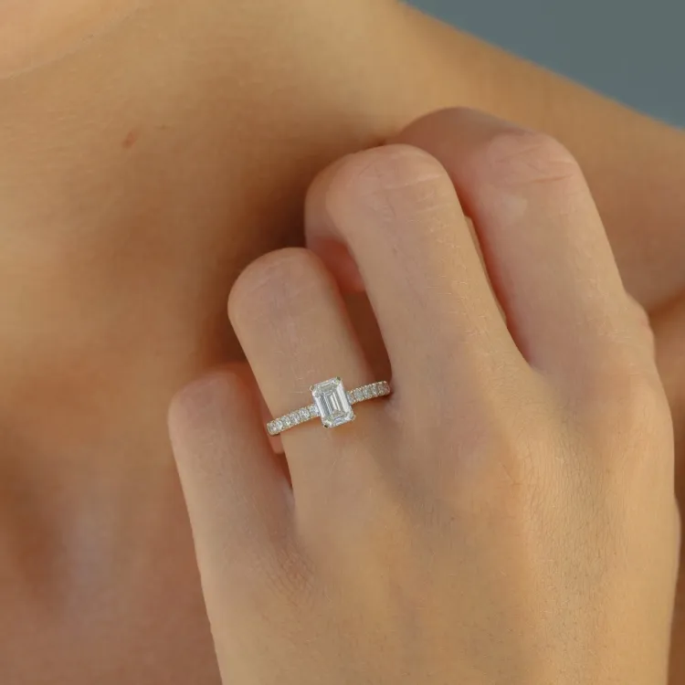 lab grown diamant ring in 14 karaat goud 1,0 ct 0,26 ct