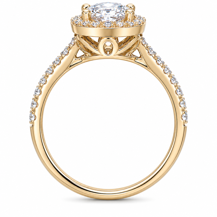 ovale lab grown diamant ring in 14 karaat goud 1,0 ct 0,33 ct