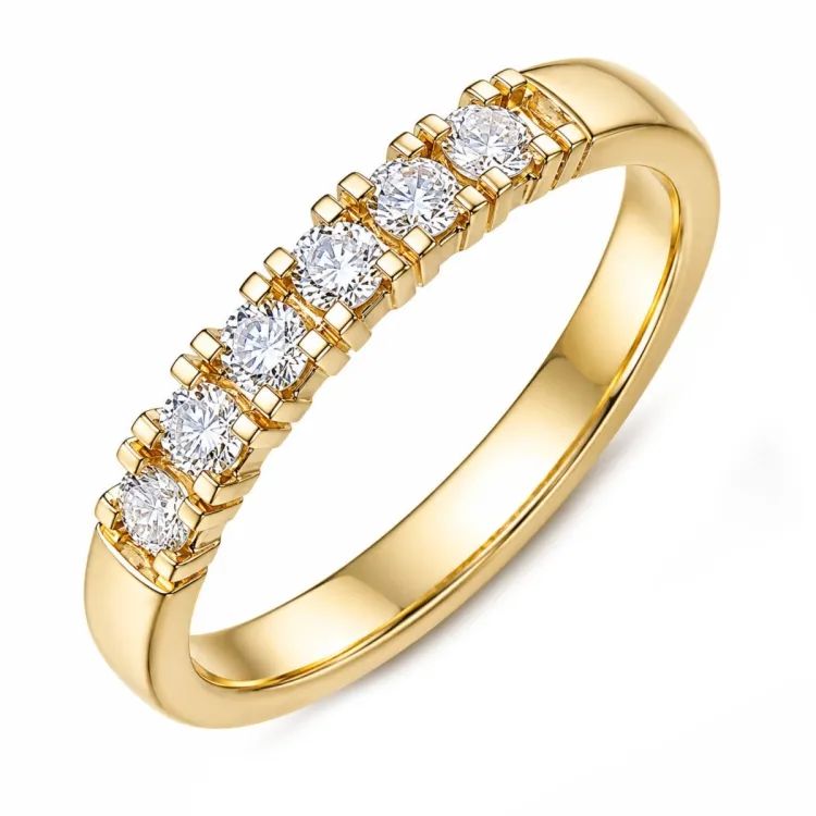 lab grown diamant mémoire ring in 14 karaat goud 0,35 ct