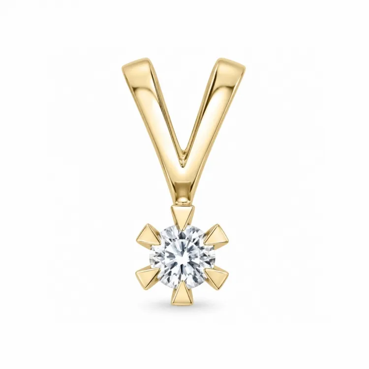 0,10 ct lab grown diamant hanger in 14 caraat goud 0,10 ct