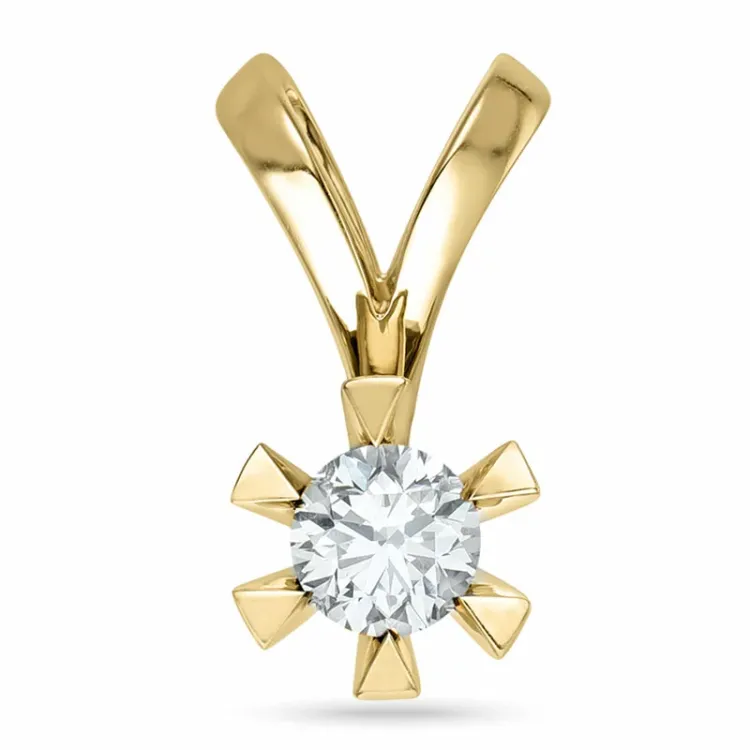0,50 ct lab grown diamant hanger in 14 caraat goud 0,50 ct